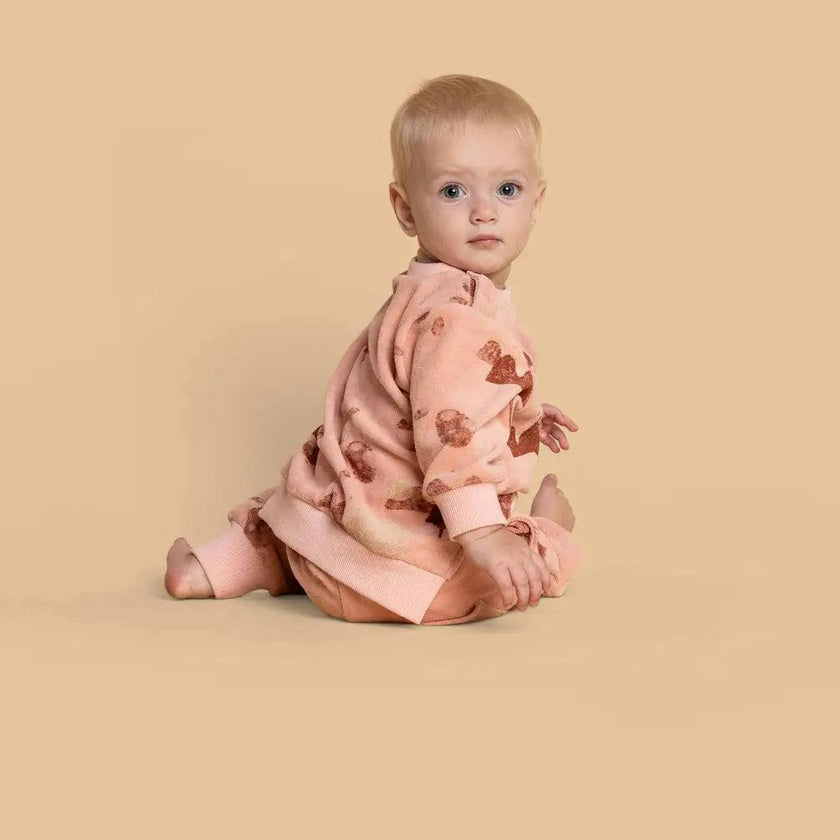 Baby Terry Mountains Print Ribbed Hem Drawstring Joggers