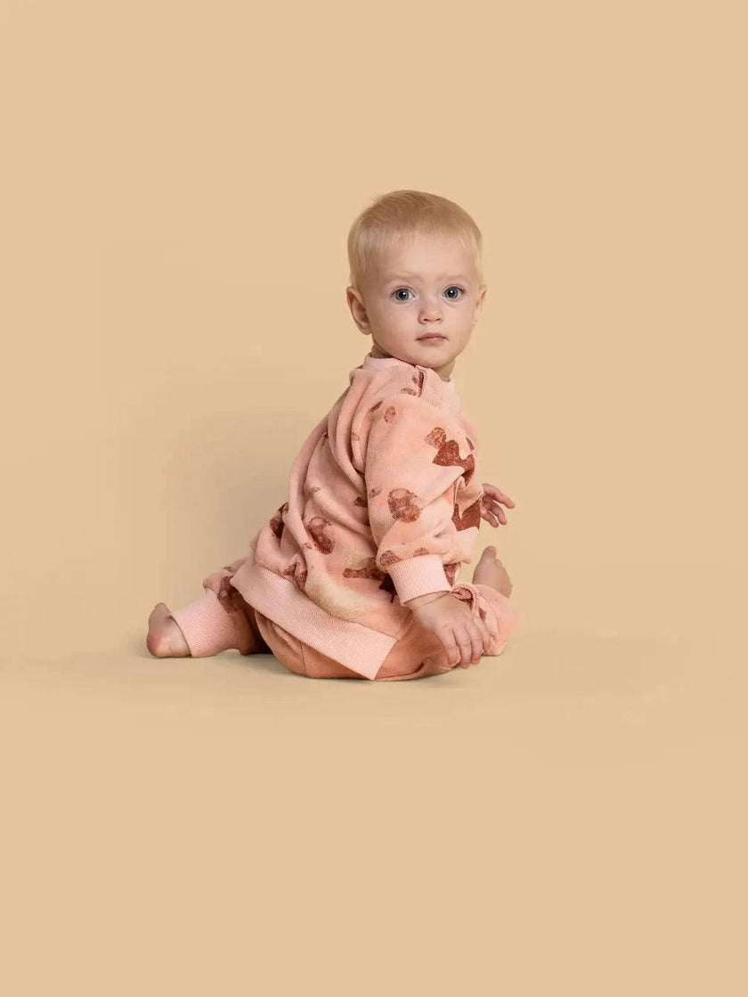 Baby Terry Mountains Print Ribbed Hem Drawstring Joggers