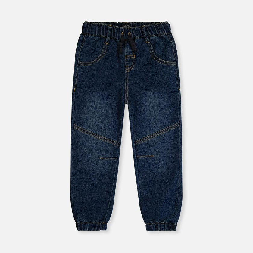 French Terry Denim Jogger Pants Navy Blue