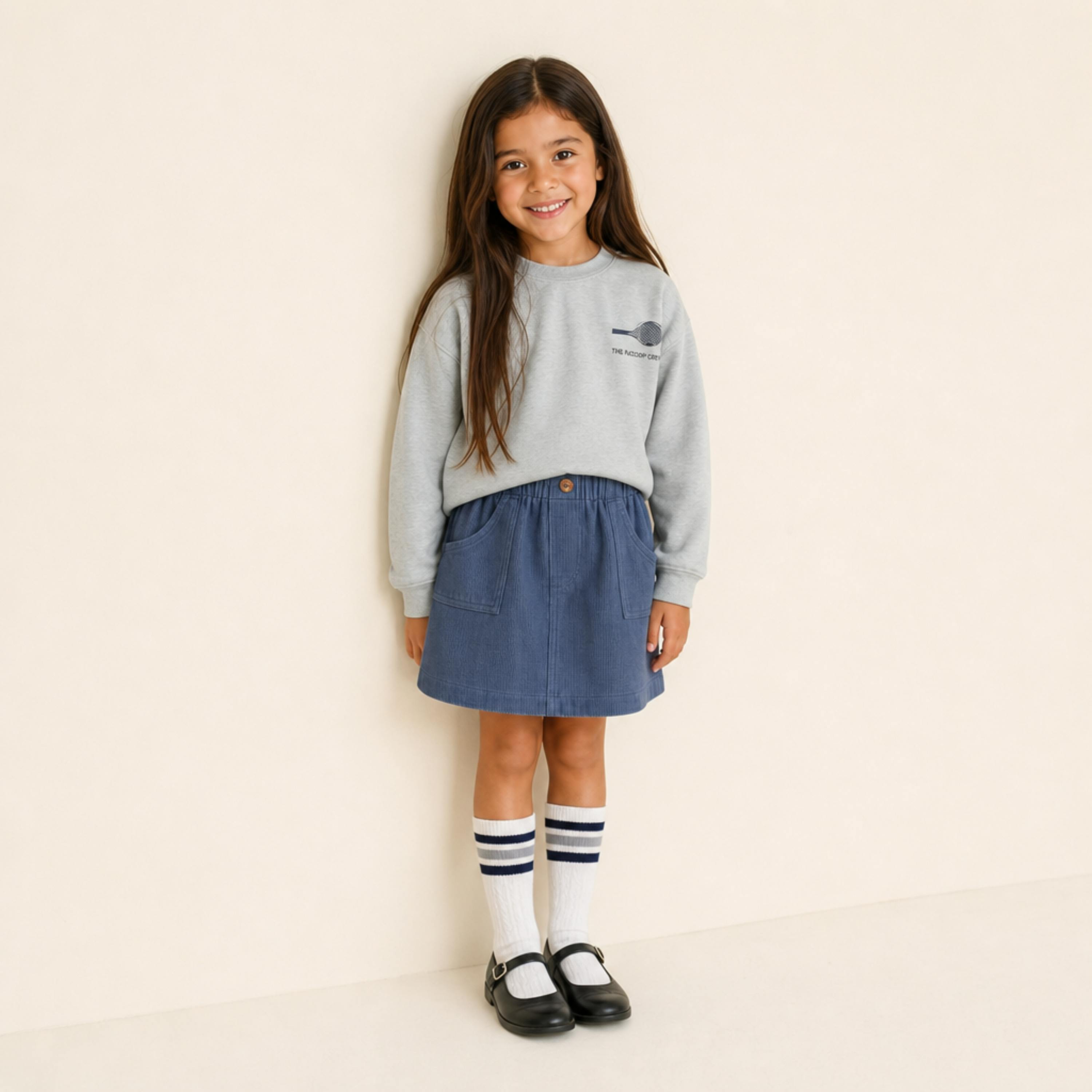 Organic Corduroy Skirt - Navy