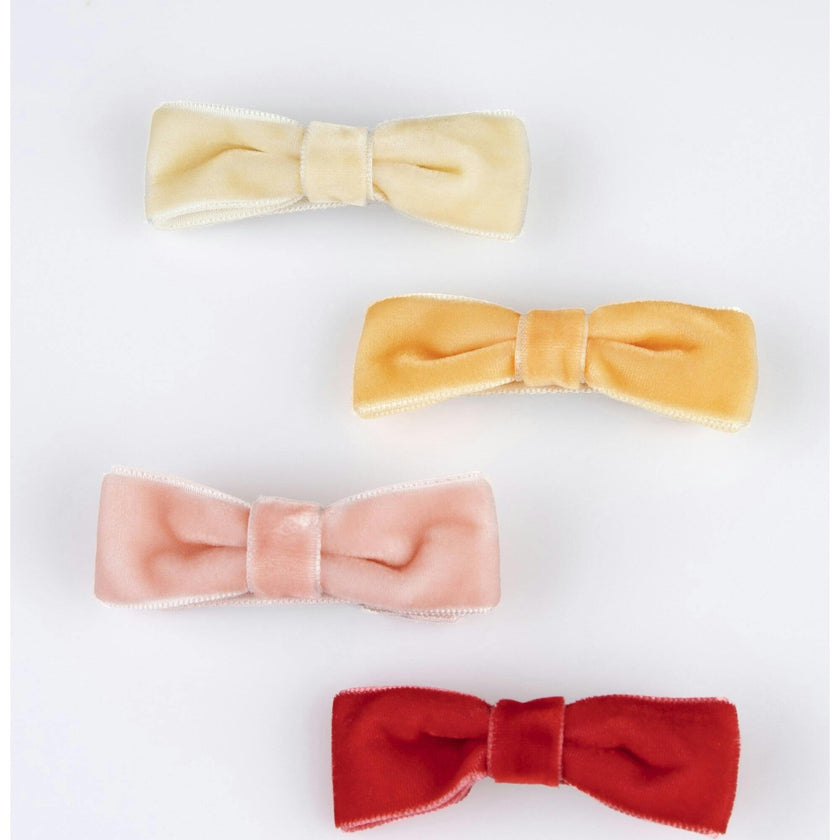 Rainbow Velvet Bow Hair Clips