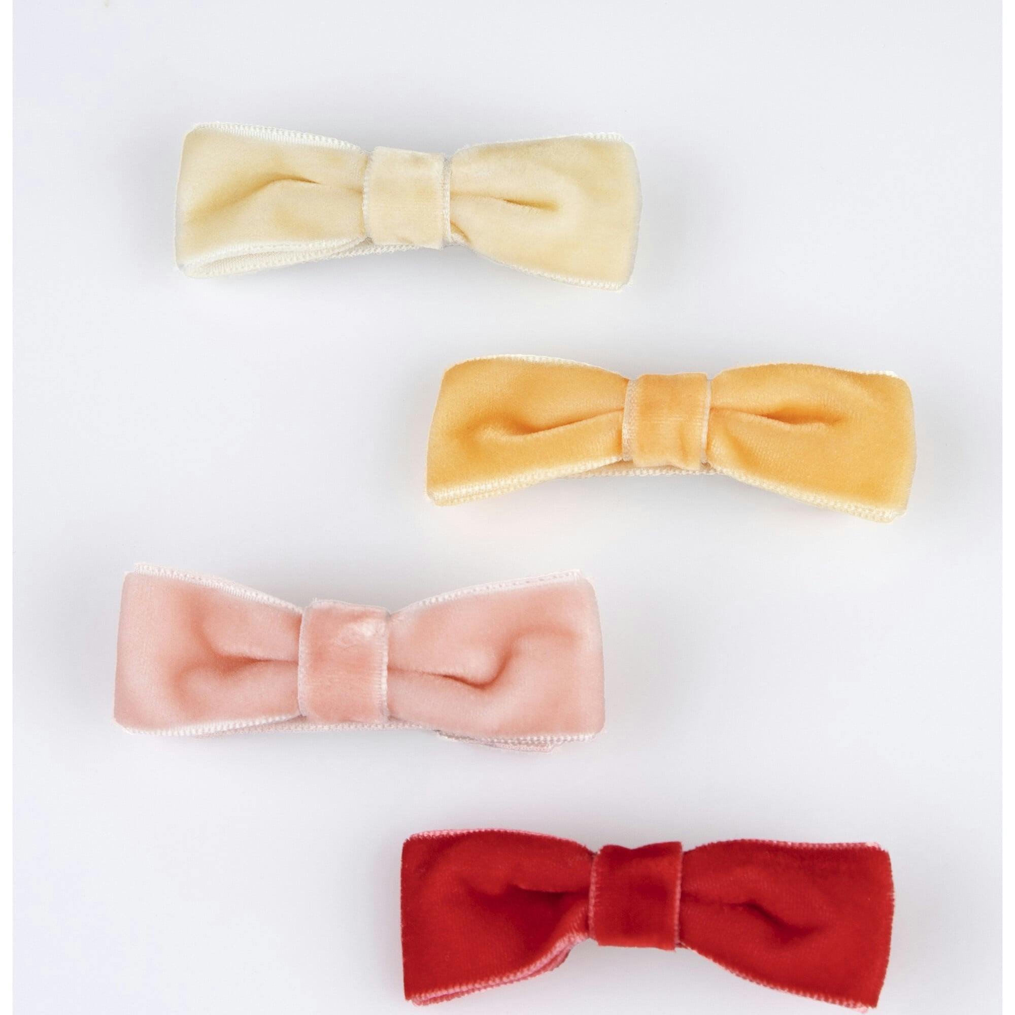 Rainbow Velvet Bow Hair Clips