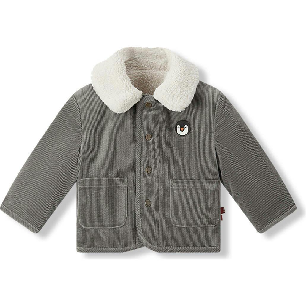 Grey Corduroy Sherpa Reversible Jacket