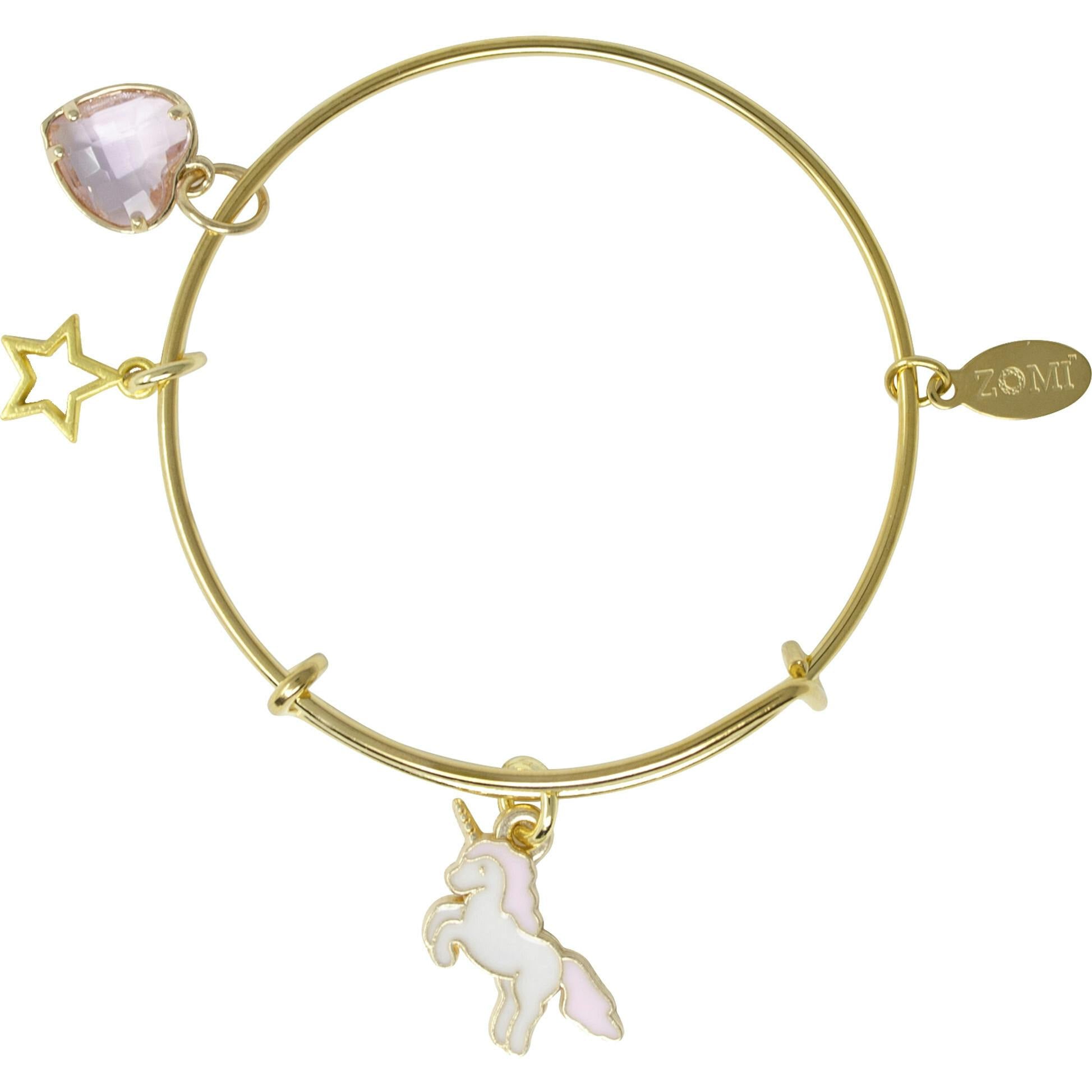 Flying & Heart Gold Bangle Bracelet