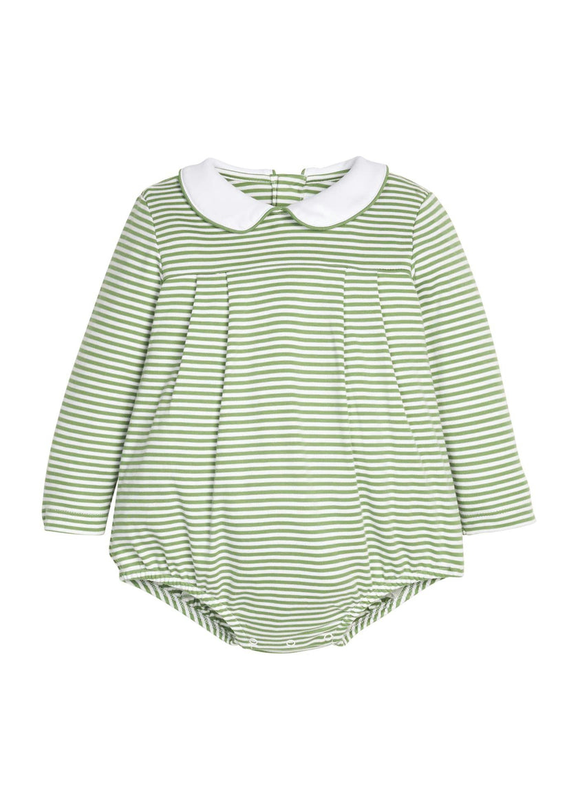 Pleated Peter Pan Bubble - Watercress Stripe