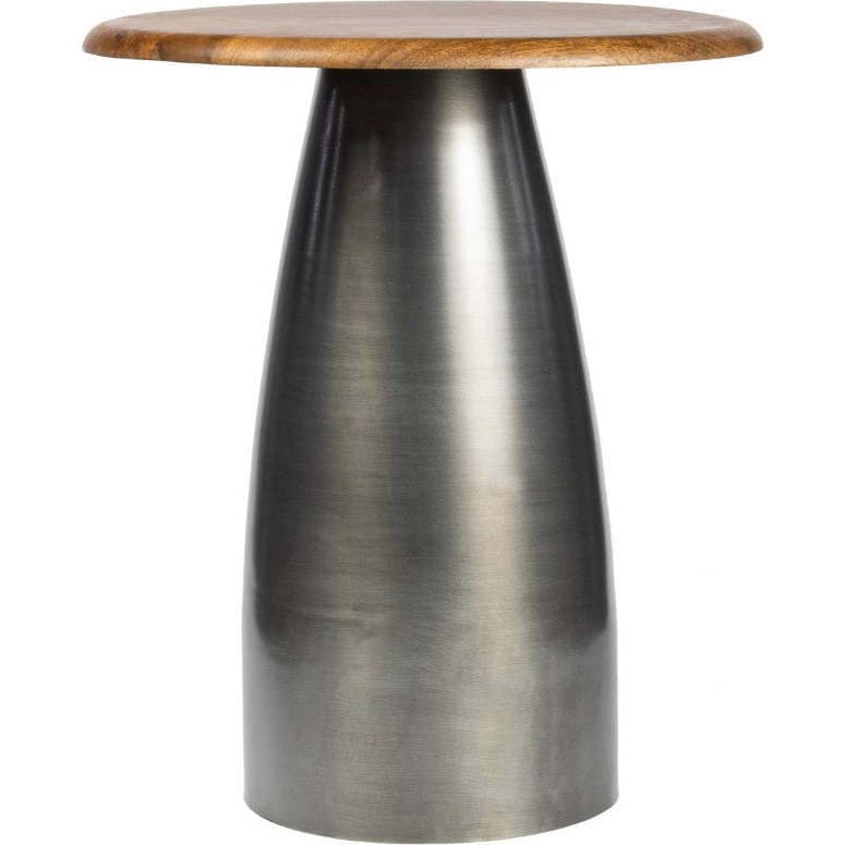 Otto 18" Modern Rustic Round Wood/Metal Accent Table