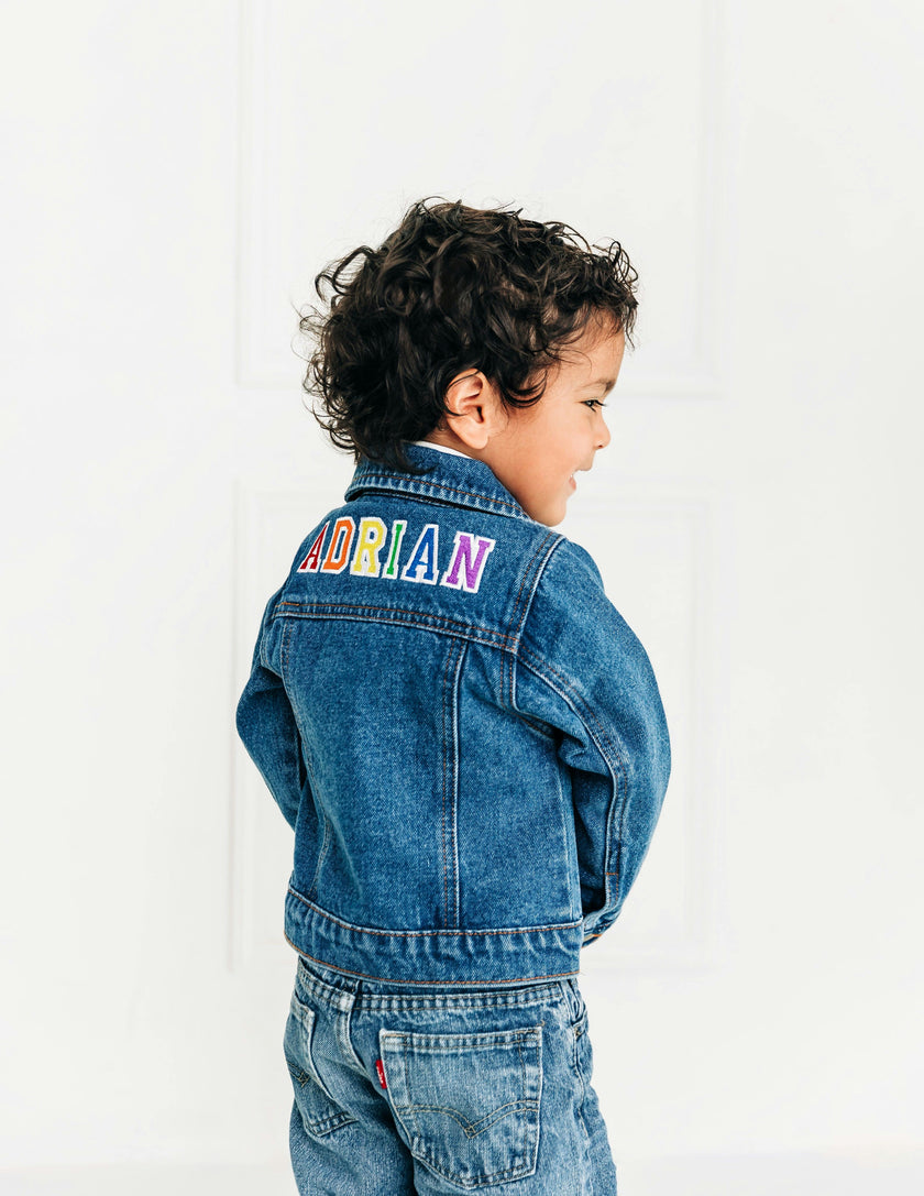 Custom Embroidered Washed Denim Jacket