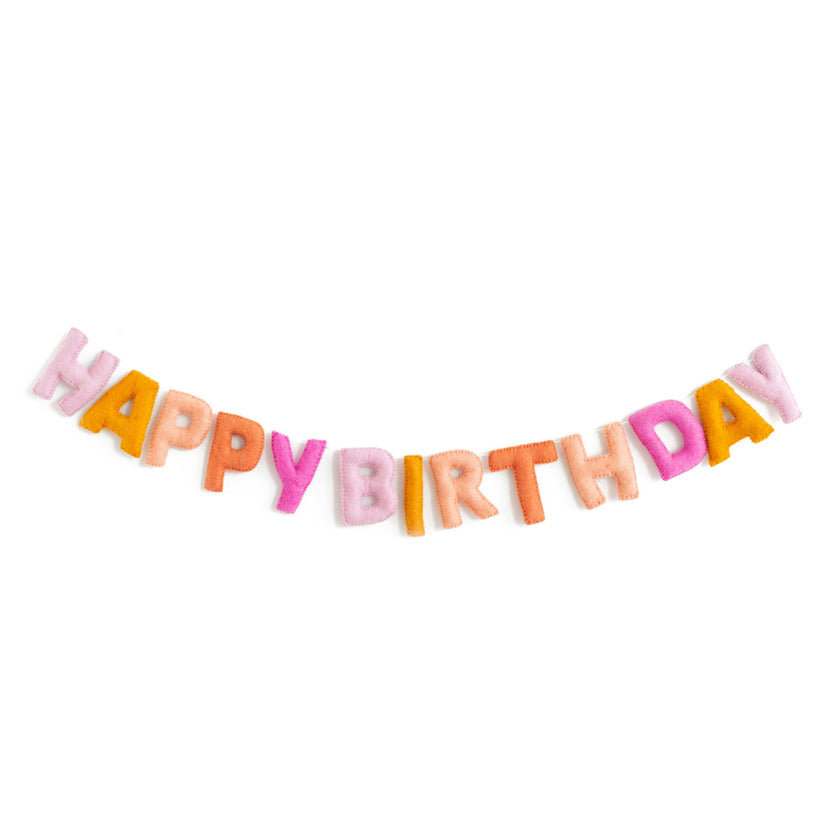Happy Birthday Wool Felt Garland