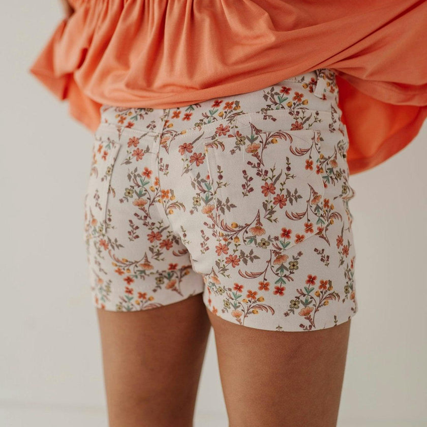 Girl's Printed Twill Shorts Ebba Viney Floral