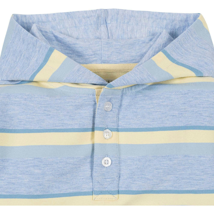 Organic French Terry Henley Hoodie, Blue