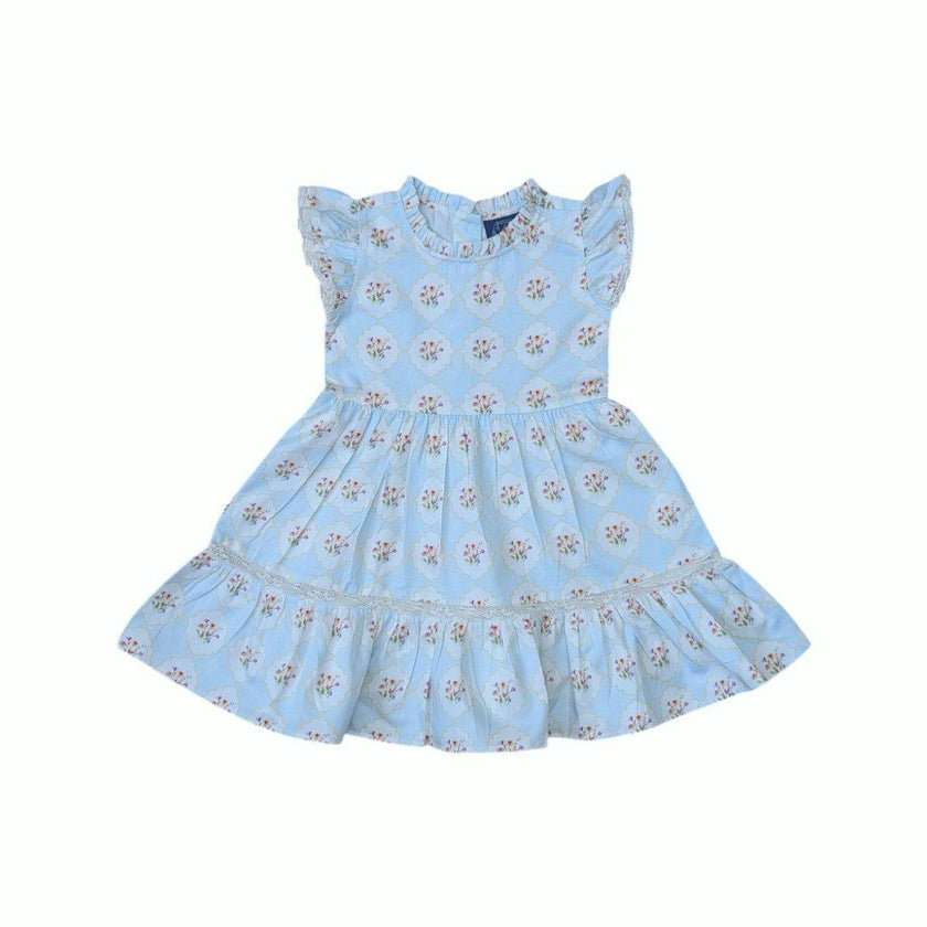 Garden Trellis Ruffle Dress
