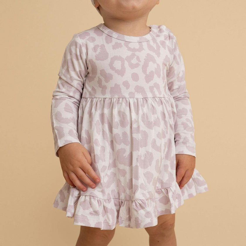 Laurel Leopard Ruffled Bodysuit Dress