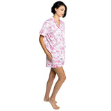 Women's Skydog Toile Pink Short PJ Set - Organic Cotton Poplin