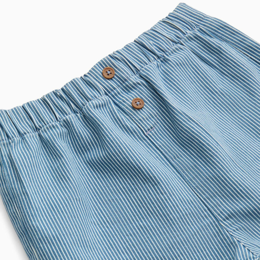 Striped Soft Denim Shorts