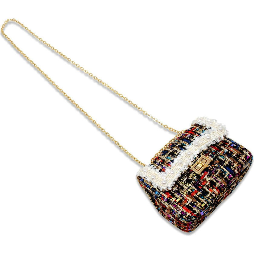 Classic Tweed Pearl Handbag