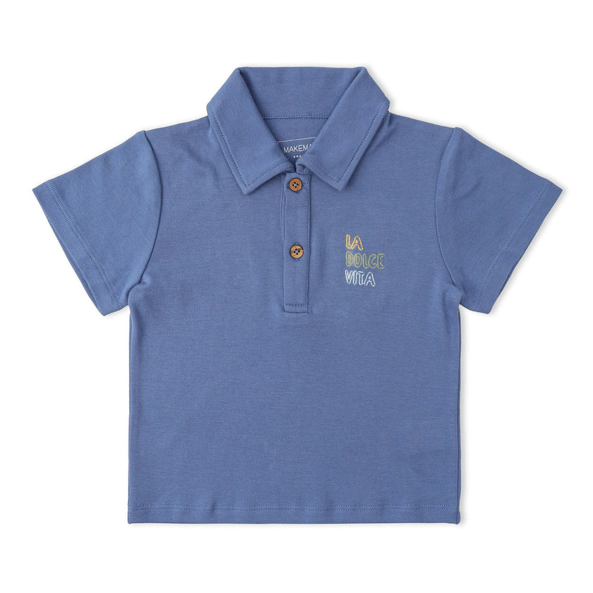 Organic Polo Shirt & Shorts Set - Slate
