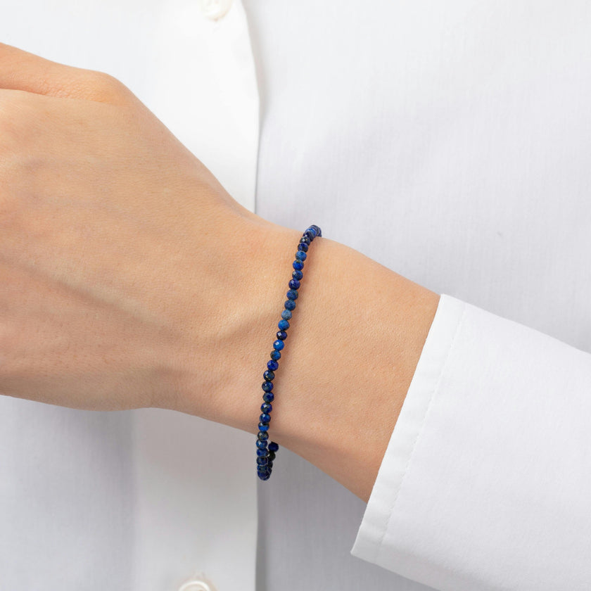 Blue Lapis Bead Bracelet