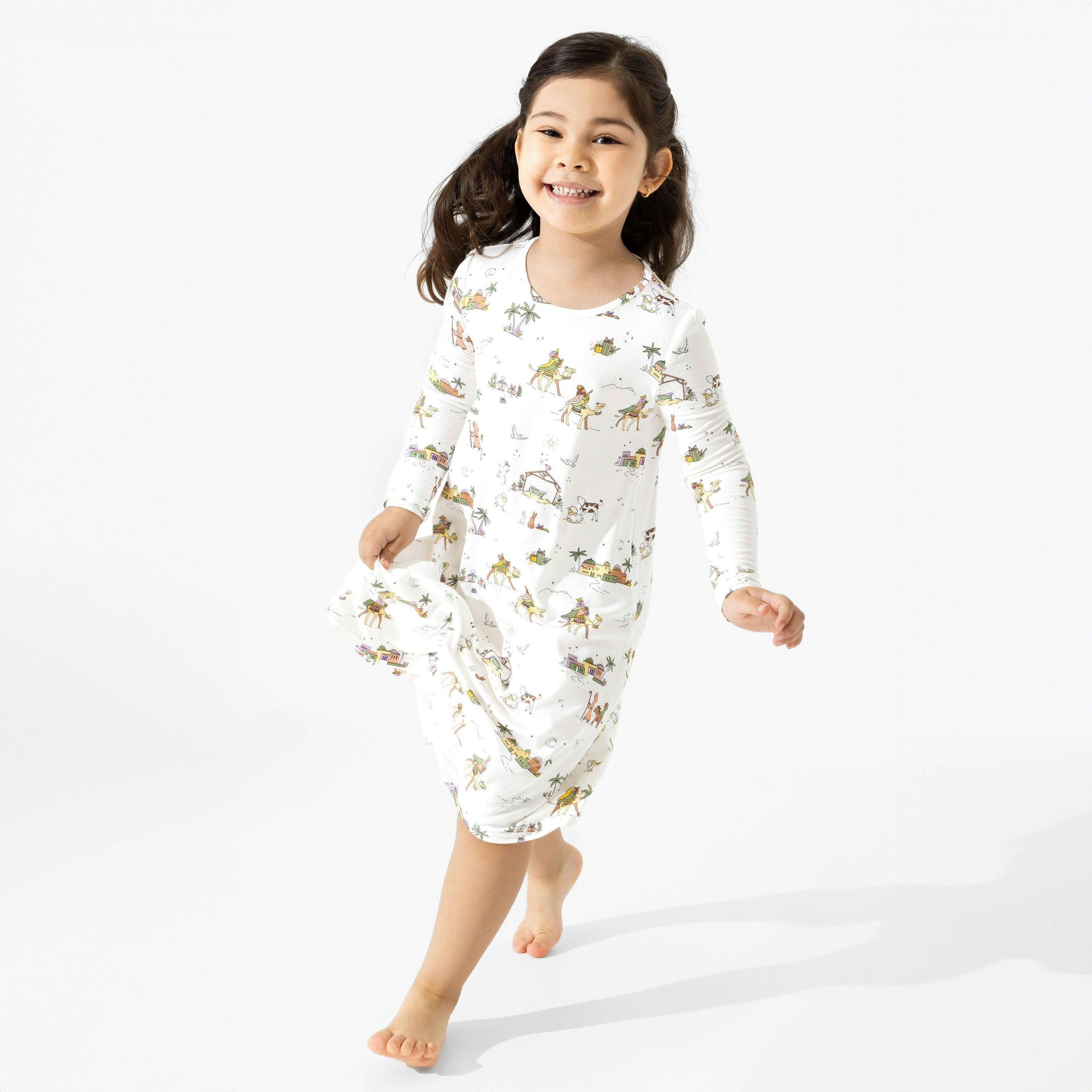 Yuletide Bamboo Girls' Long Sleeve Dress