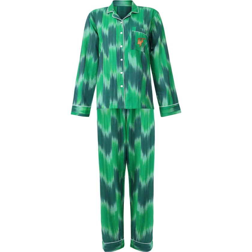 Green holiday pajama set - woman