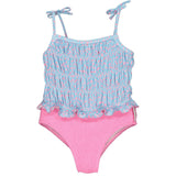 Pink Dots Smocked Swimsuit, Dots