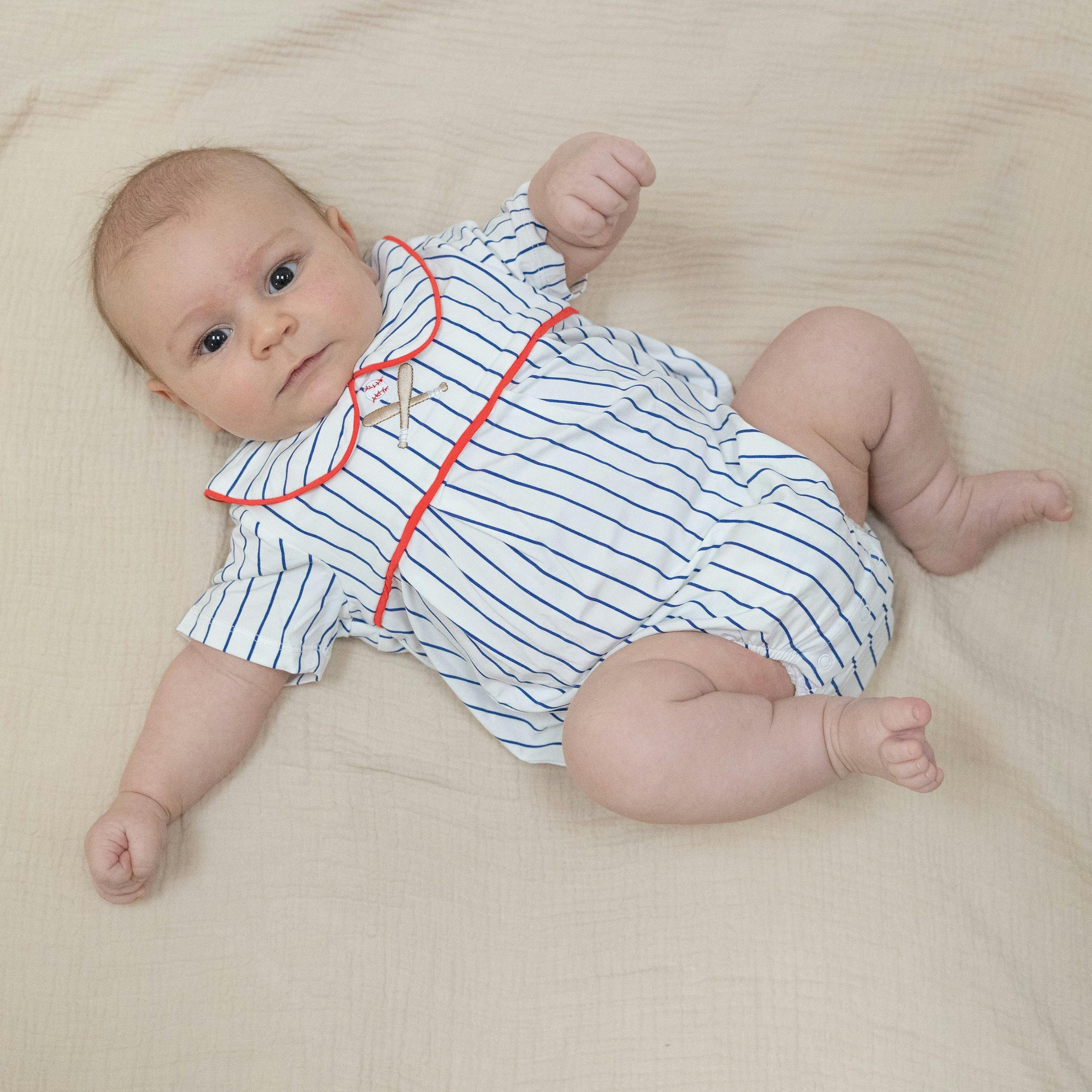 Baseball Stripe - Classic Box Pleat Bubble