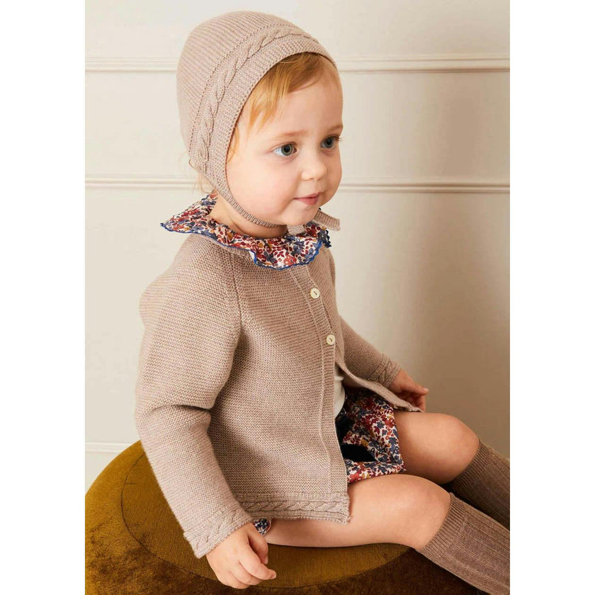 Cable Detail Cardigan in Beige (6mths-3yrs)