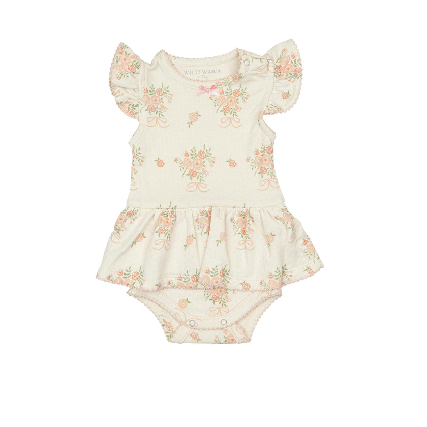 Pointelle Skirt Onesie in Parfait Pink