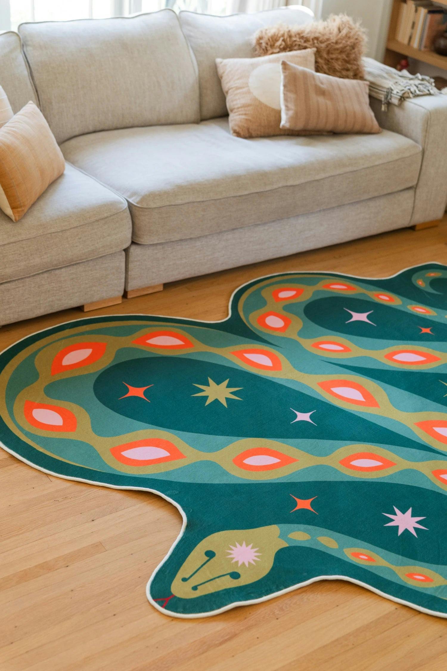 Abstract Snake Rug by Jessica Miller