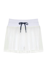 white pleated skort