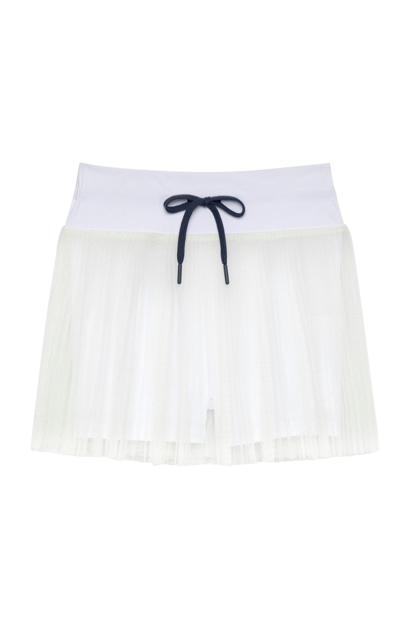 white pleated skort