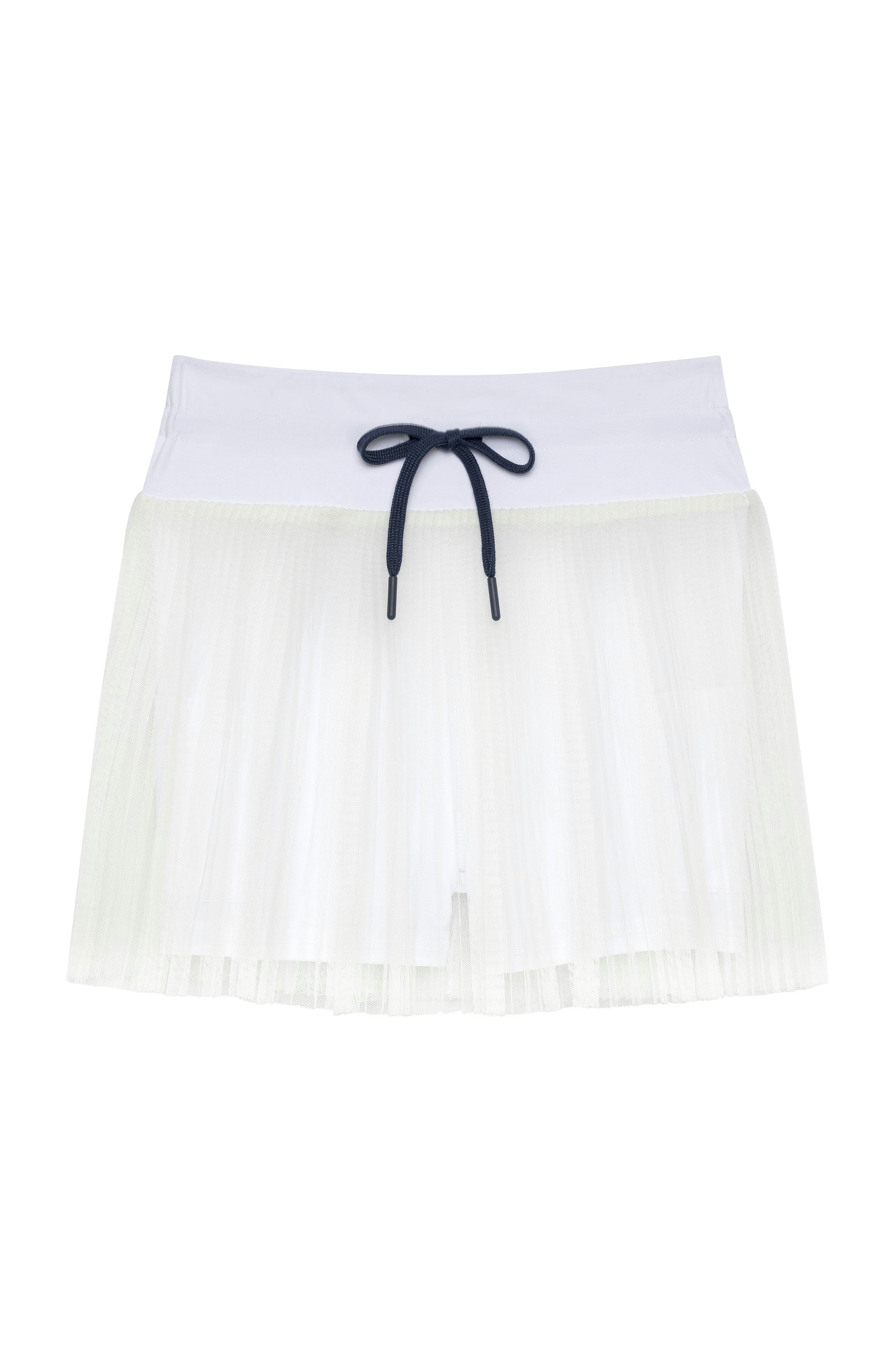white pleated skort