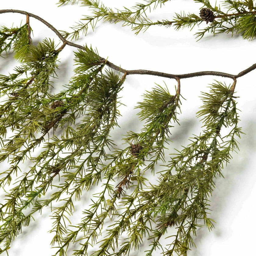 Rustic Mountain Pine Cone Winter Greenery Icicle Christmas Garland
