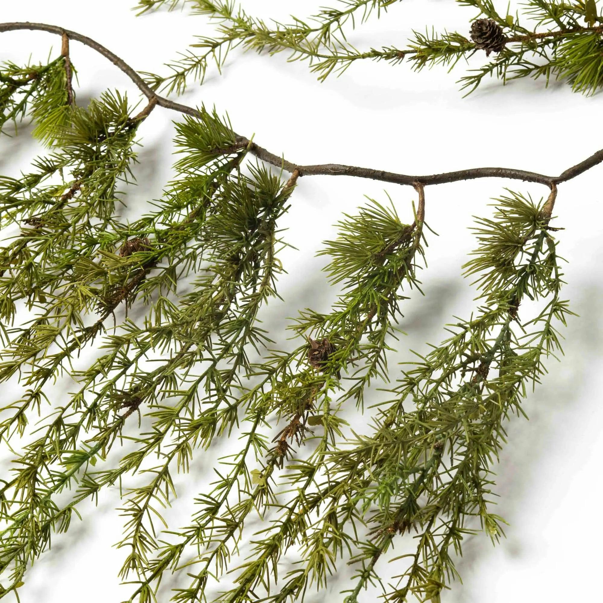 Rustic Mountain Pine Cone Winter Greenery Icicle Christmas Garland
