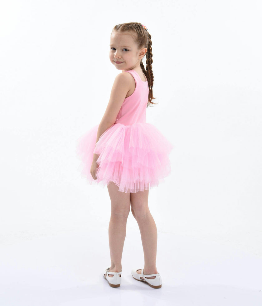 Pink Flamingo Solid Tutu Dress