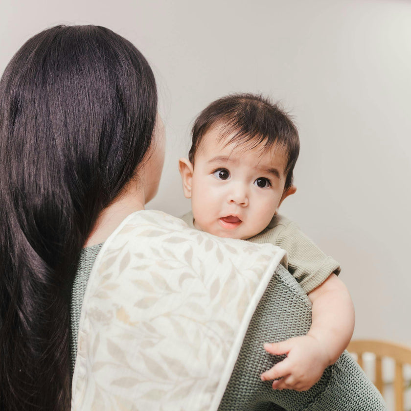 Willow Copper Leaf Cotton Burp Cloth (Set of 3)