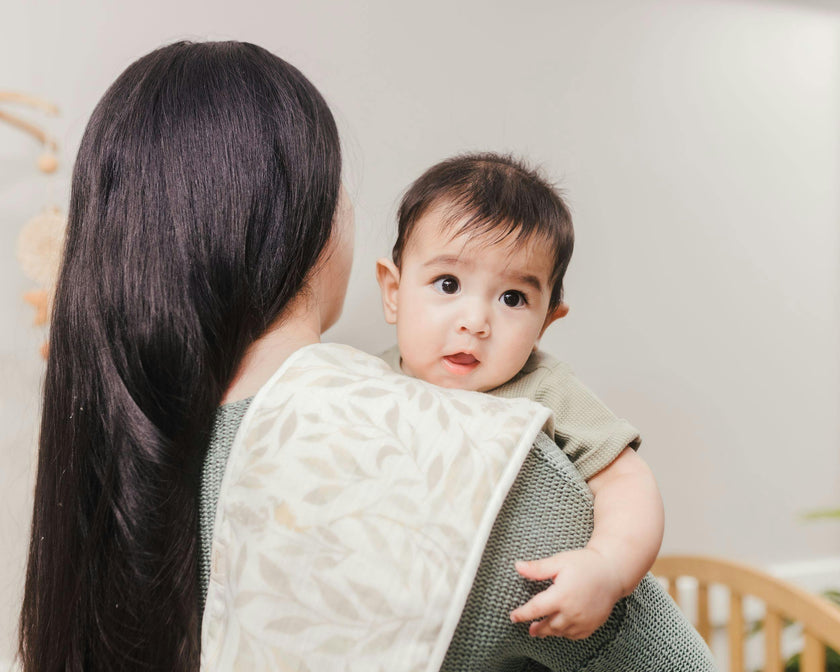 Willow Copper Leaf Cotton Burp Cloth (Set of 3)