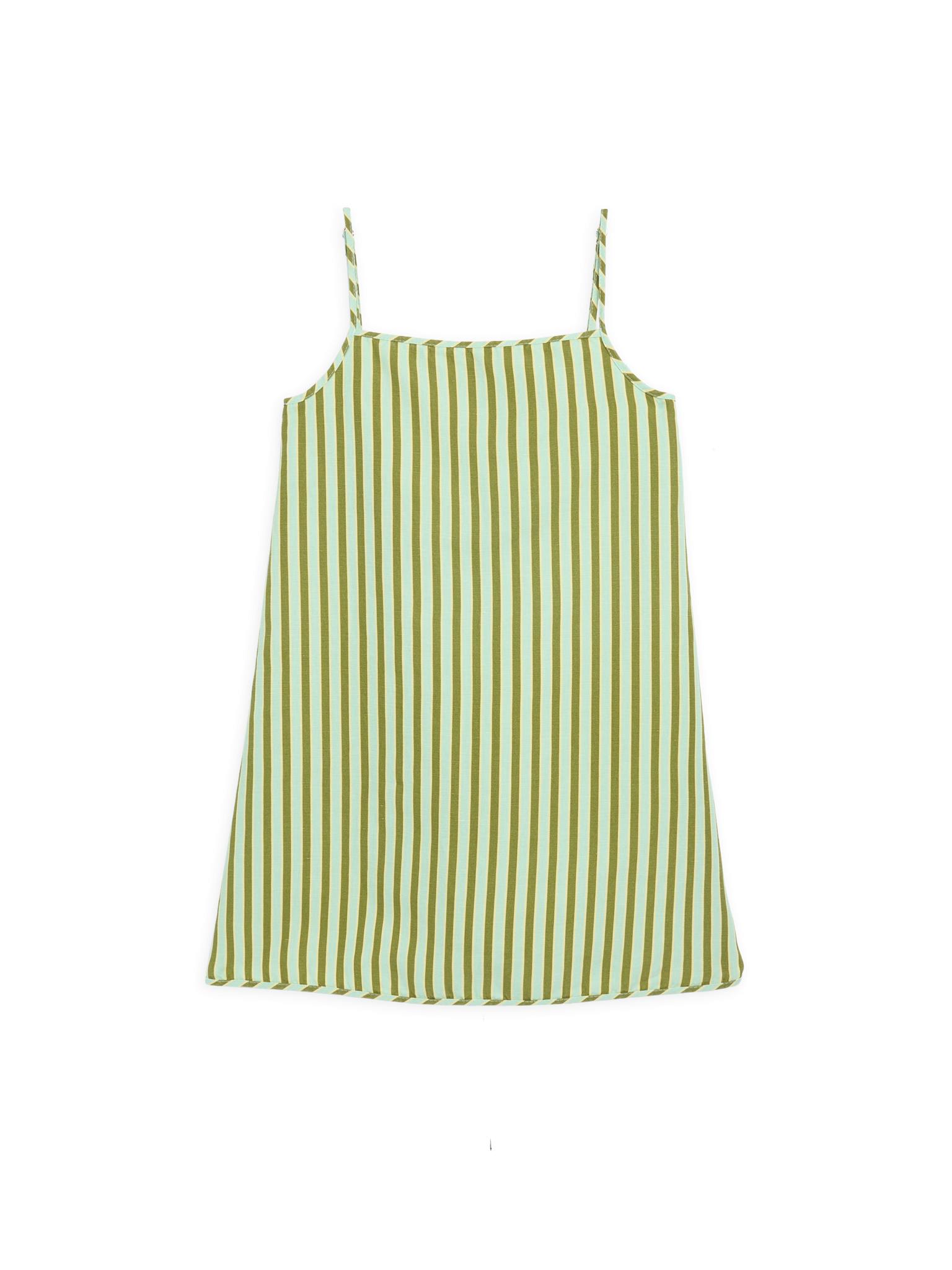 women's mini linen dress  - ice matcha