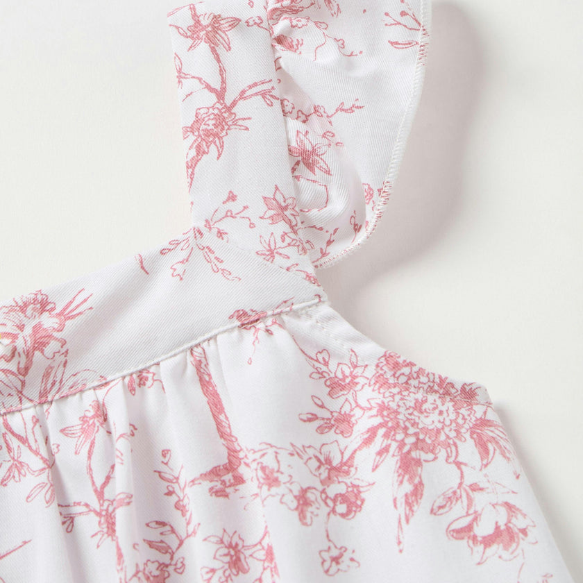Girl's Twill Clara Short Set in Pink Timeless Toile
