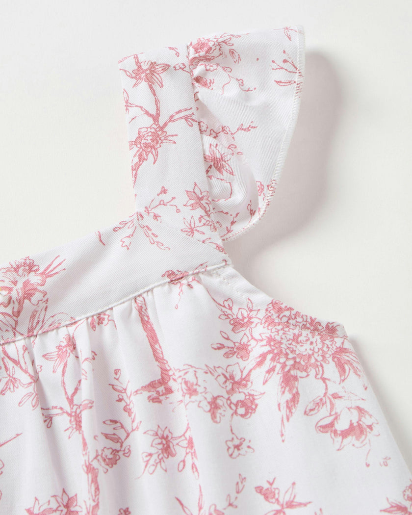 Girl's Twill Clara Short Set in Pink Timeless Toile