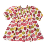 Girls Puff Sleeve Stevie- Pink Delicious Apples