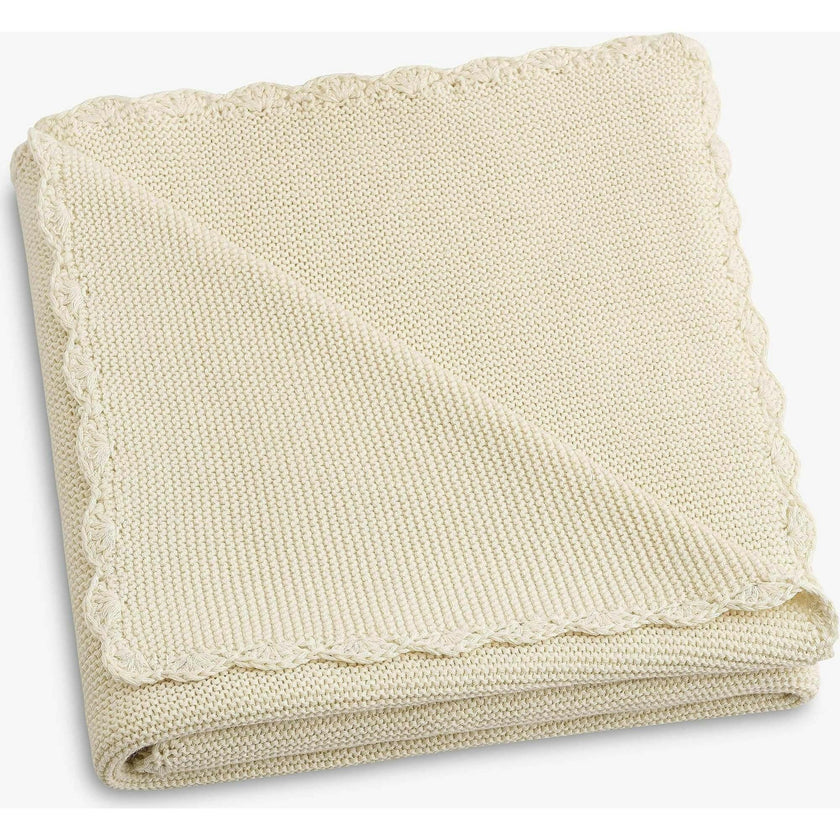 Cotton Knit Blanket, White