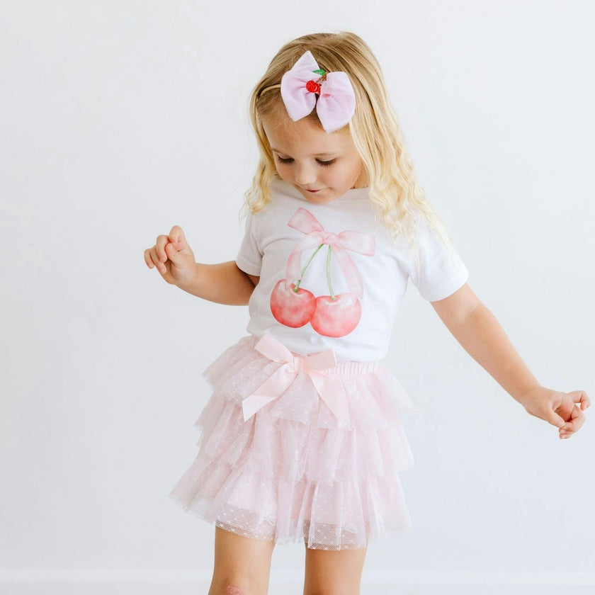 Cherry Tulle Bow Baby Headband