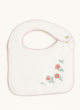 Classic Baby Bib - Embroidered Poppy