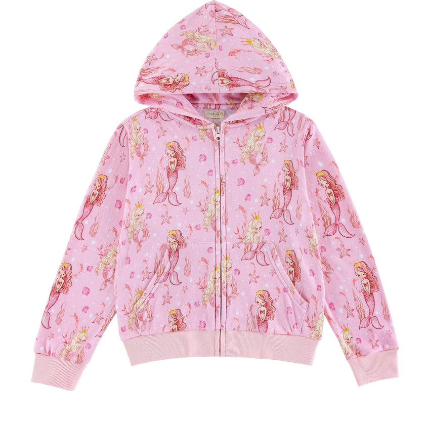 Soft Fleece Zip-up Hoodie, Mermaid