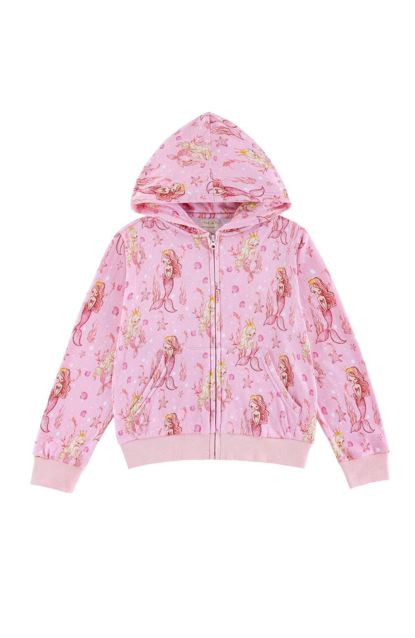 Soft Fleece Zip-up Hoodie, Mermaid