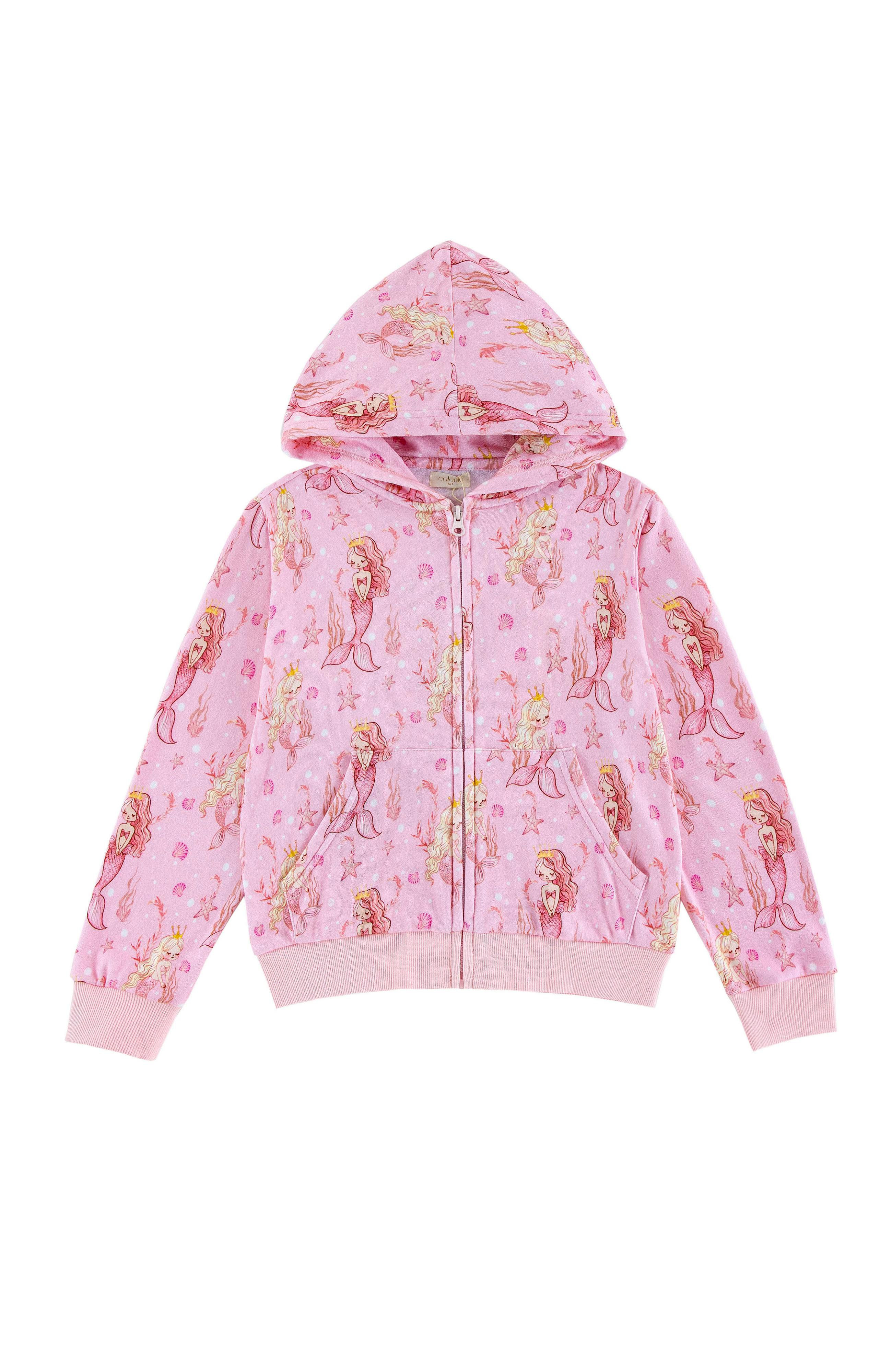 Soft Fleece Zip-up Hoodie, Mermaid