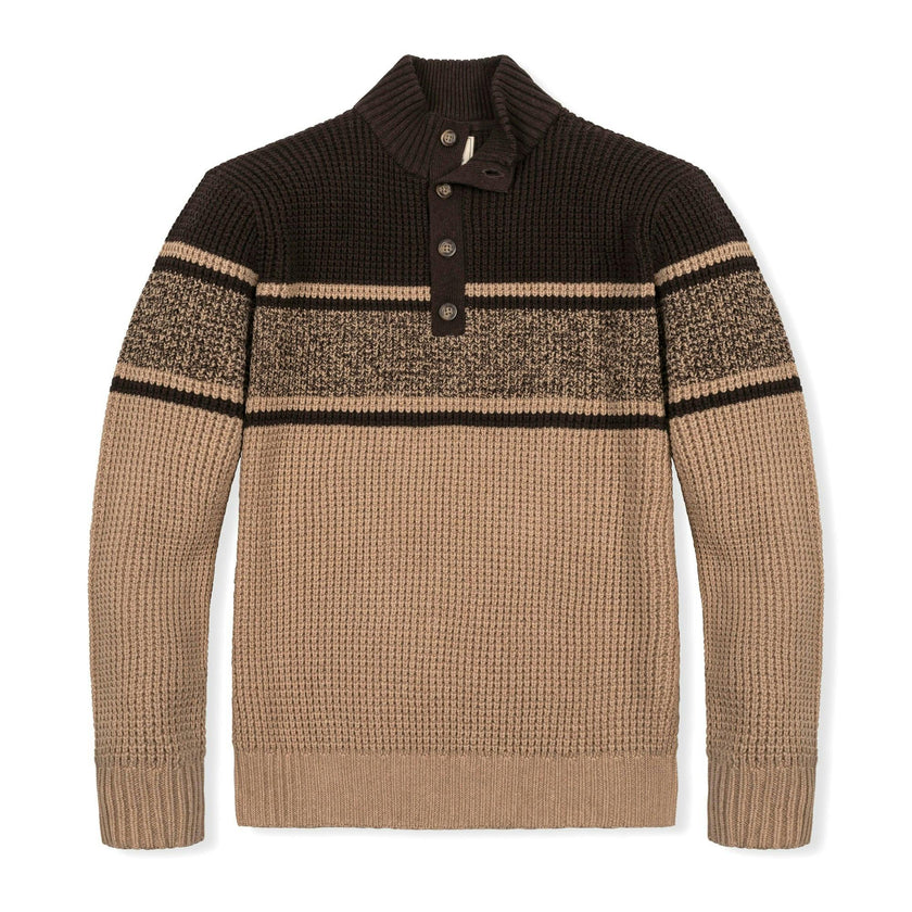 Organic Mock Neck Waffle Sweater