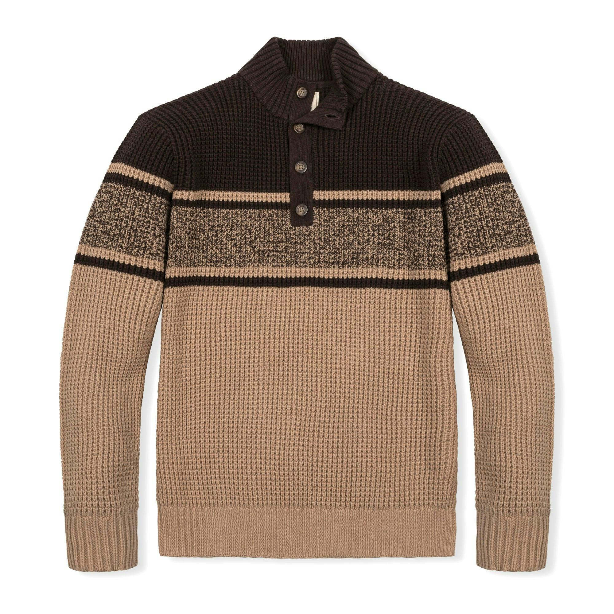 Organic Mock Neck Waffle Sweater