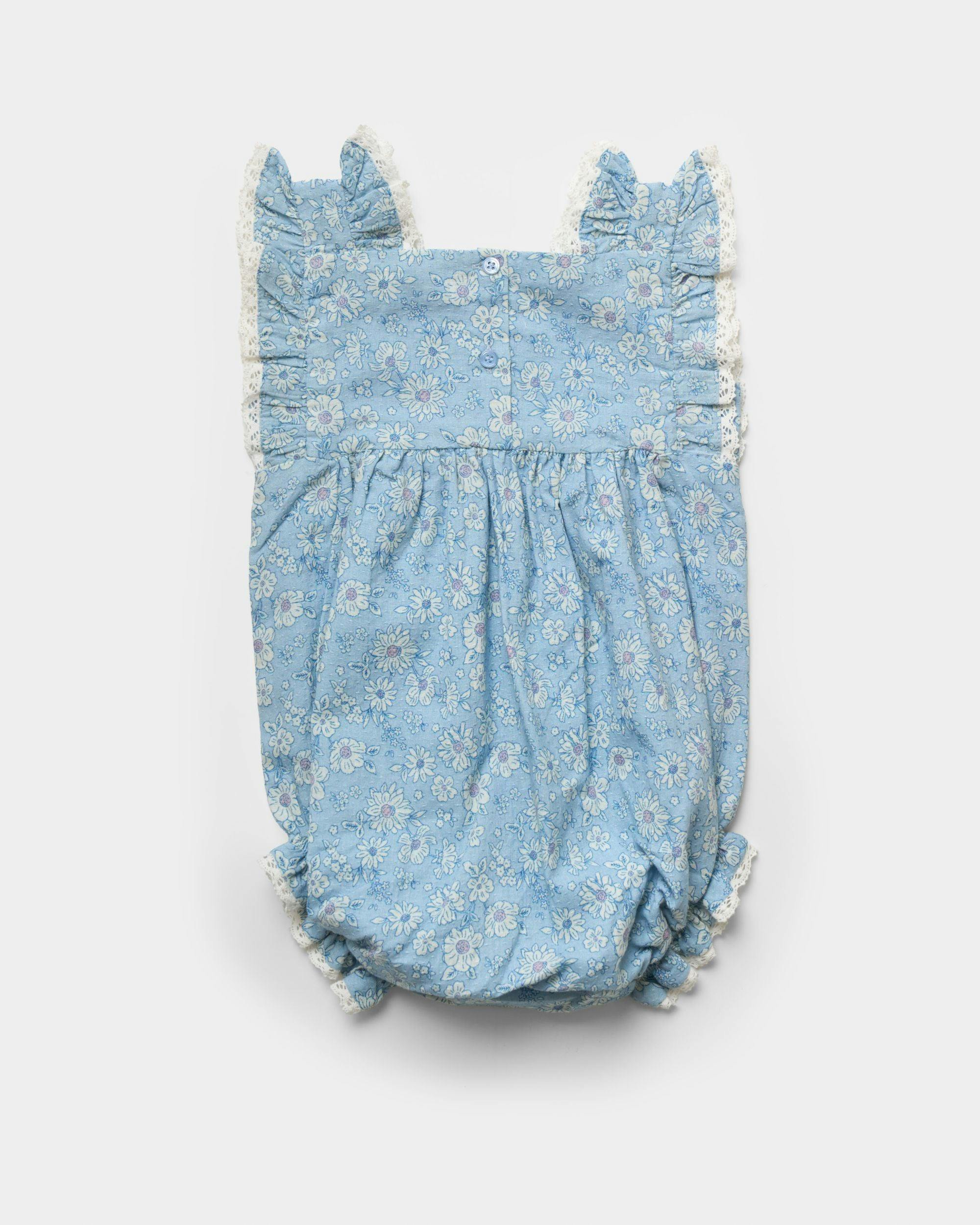 Eva Baby Romper - Tonal floral blue print