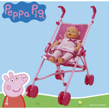 Peppa Doll Umbrella Stroller - Pink & White Dots